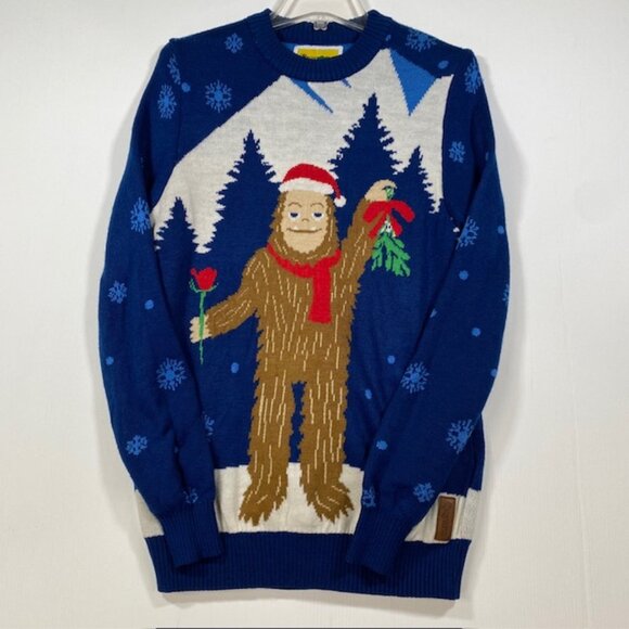 Tipsy Elves Romantic Sasquatch Sweater Mistletoe Ugly Christmas Sweater Size Med - Picture 1 of 9
